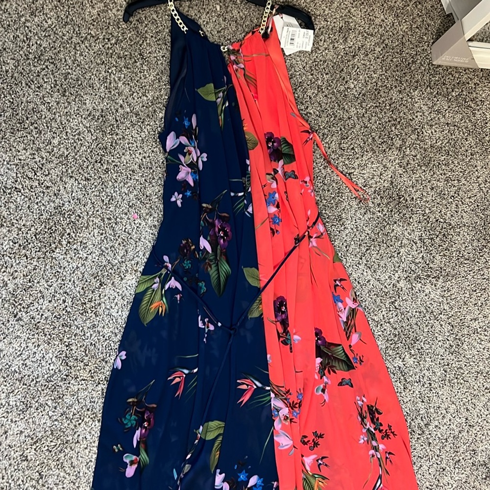 Ted Baker orange and blue dress.  New with tags.  Sz 12